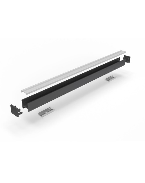 Profilo LED P46 nero opaco – 120 cm di Design e Funzionalità