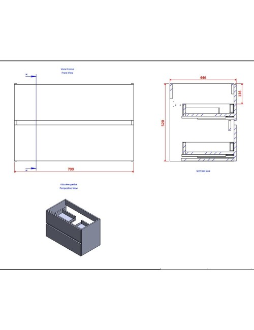 Mobile bagno sospeso Sevilla bianco 80x44.6x52H: eleganza e praticità per un bagno moderno