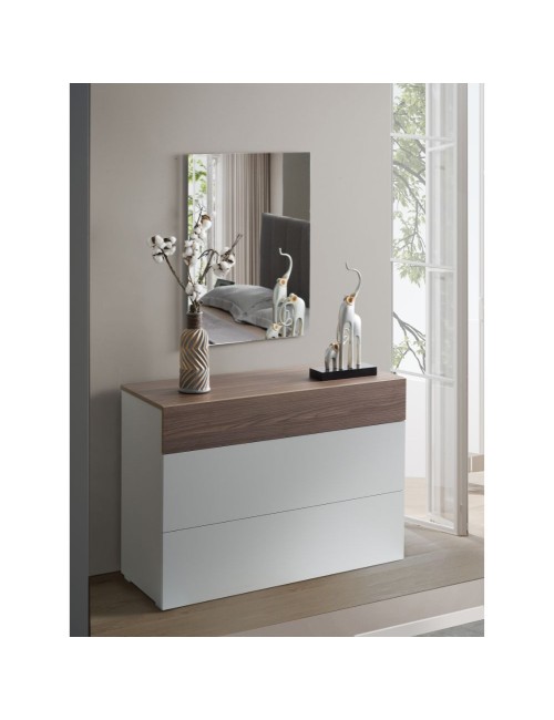 Camera da letto Amor bianco e grigio con armadio 6 ante specchiato e letto contenitore – Eleganza Moderna