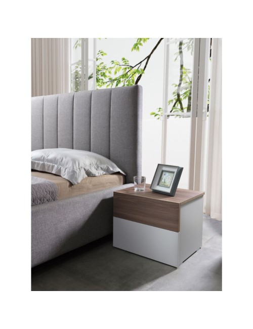Camera da letto Amor bianco e grigio con armadio 6 ante specchiato e letto contenitore – Eleganza Moderna