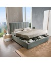 Camera da letto Amor bianco e rovere con armadio 6 ante specchiato e letto contenitore – Eleganza Moderna
