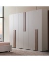 Camera da Letto Malena con Letto Contenitore e Armadio 6 Ante Grigio Chiaro e Vanguard