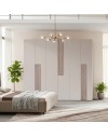 Camera da Letto Malena con Letto Contenitore e Armadio 6 Ante Grigio Chiaro e Vanguard