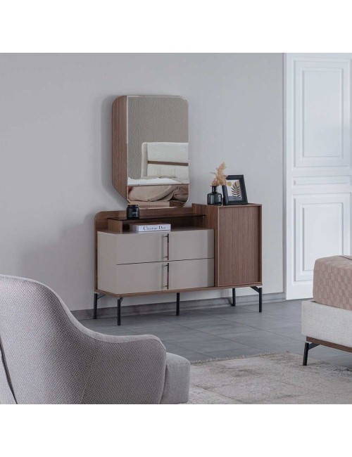 Camera da letto con letto contenitore e armadio con specchi Vega