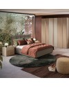 Camera da letto Faba con armadio 6 ante battenti noce e talco e letto contenitore Napoli