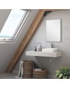 Mobile bagno sospeso con lavabo Ely da appoggio grigio ghiaccio 120x45x12H