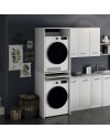 Colonna lavanderia coprilavatrice e copriasciugatrice 71x65x210 cm bianco frassinato con ripiano estraibile