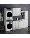 Colonna lavanderia coprilavatrice e copriasciugatrice 71x65x210 cm bianco frassinato con ripiano estraibile