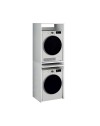 Colonna lavanderia coprilavatrice e copriasciugatrice 71x65x210 cm bianco frassinato con ripiano estraibile