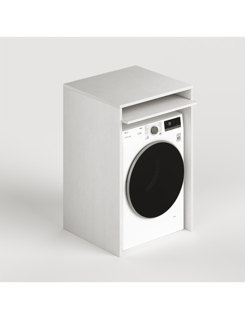 Colonna lavanderia coprilavatrice e copriasciugatrice 71x65x210 cm bianco frassinato con ripiano estraibile