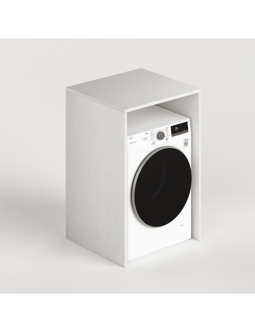 Colonna lavanderia coprilavatrice e copriasciugatrice 71x65x210 cm bianco frassinato con ripiano estraibile