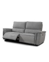 Set divani recliner elettrici Velveta 3 posti + 2 posti tessuto grigio