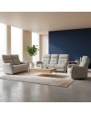 Set Relax Softwave – Divano 2 Posti + Divano 3 Posti + Poltrona Recliner Elettrica in Tessuto Grigio