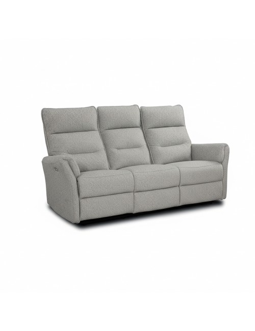 Set Relax Softwave – Divano 2 Posti + Divano 3 Posti + Poltrona Recliner Elettrica in Tessuto Grigio