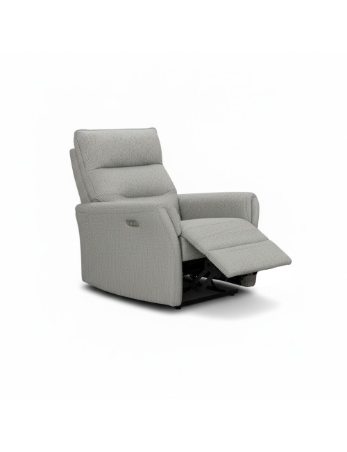 Set Relax Softwave – Divano 2 Posti + Divano 3 Posti + Poltrona Recliner Elettrica in Tessuto Grigio