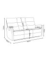 Set Relax Softwave – Divano 2 Posti + Divano 3 Posti + Poltrona Recliner Elettrica in Tessuto Grigio