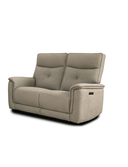 Set divani recliner elettrici Elysio divano 3 posti + divano 2 posti + poltrona recliner tessuto sabbia