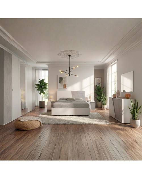 Camera da letto Fadri grigio ghiaccio e ossido grigio scuro: un connubio di stile e funzionalità