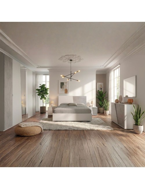Camera da letto Fadri grigio ghiaccio e ossido grigio scuro: un connubio di stile e funzionalità
