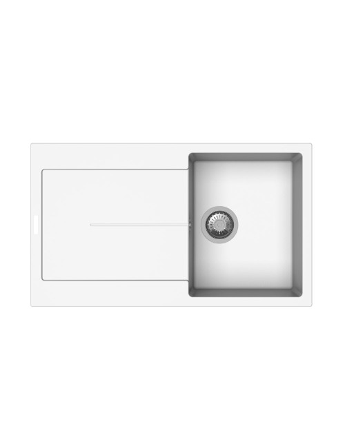 Lavello cucina vasca e gocciolatoio bianco 86x50 Enigma D100