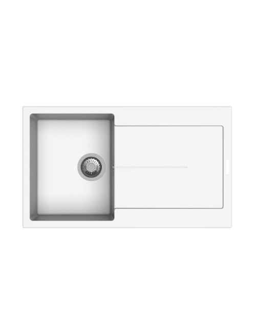 Lavello cucina vasca e gocciolatoio bianco 86x50 Enigma D100