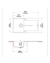 Lavello cucina vasca e gocciolatoio bianco 86x50 Enigma D100