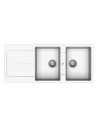 Lavello cucina 2 vasche e gocciolatoio bianco 116x50 Enigma D200