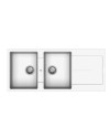 Lavello cucina 2 vasche e gocciolatoio bianco 116x50 Enigma D200