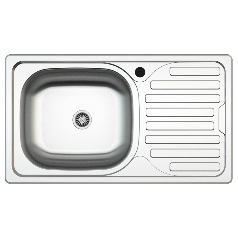 Lavello incasso cucina acciaio 76x43.5 una vasca e gocciolatoio destro SA07DX Samet