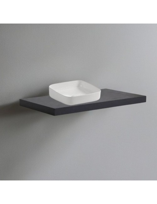 Mensolone da bagno antracite 100x47 con lavabo da appoggio bianco: minimalismo e funzionalità per un bagno moderno