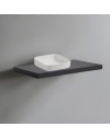 Mensolone da bagno antracite 100x47 con lavabo da appoggio bianco: minimalismo e funzionalità per un bagno moderno