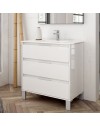 Mobile bagno Bolton colore bianco laccato lucido 80x45x84H con 3 cassetti: design moderno e funzionalità senza compromessi