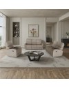 Divano relax 3+2 con poltrona recliner PotterSET in tessuto beige