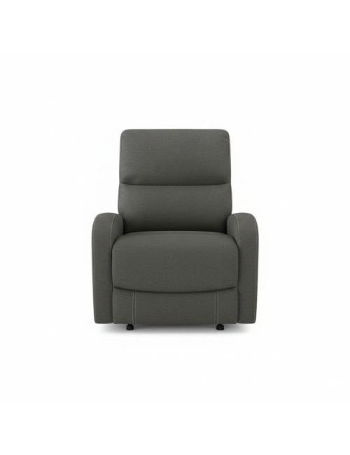 Divano relax 3+2 con poltrona recliner PotterSET in tessuto grigio scuro