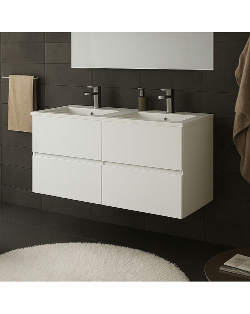 Mobile bagno sospeso doppio lavabo Sevilla bianco 120x44.6x52H: eleganza e praticità