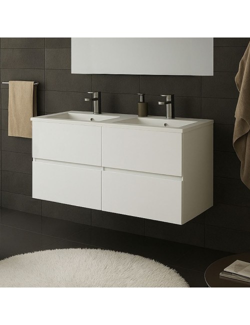 Mobile bagno sospeso doppio lavabo Sevilla bianco 120x44.6x52H: eleganza e praticità