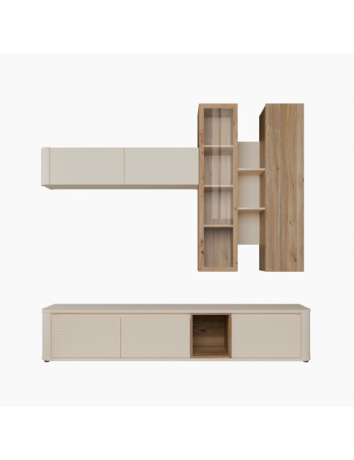 Parete Attrezzata Core Grande Rovere Cashmere con Porta TV