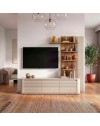Parete Attrezzata Core Piccola con Porta TV e Libreria – Rovere e Cashmere