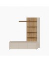 Parete Attrezzata Core Piccola con Porta TV e Libreria – Rovere e Cashmere