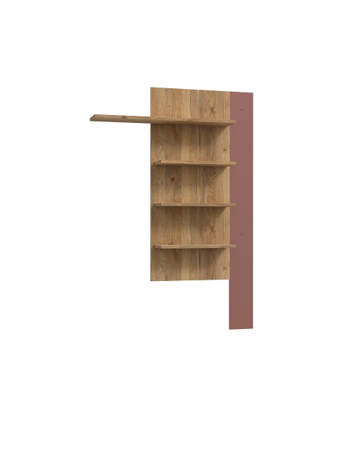 Parete Attrezzata Core Piccolo con Porta TV e Libreria – Rovere e terracotta