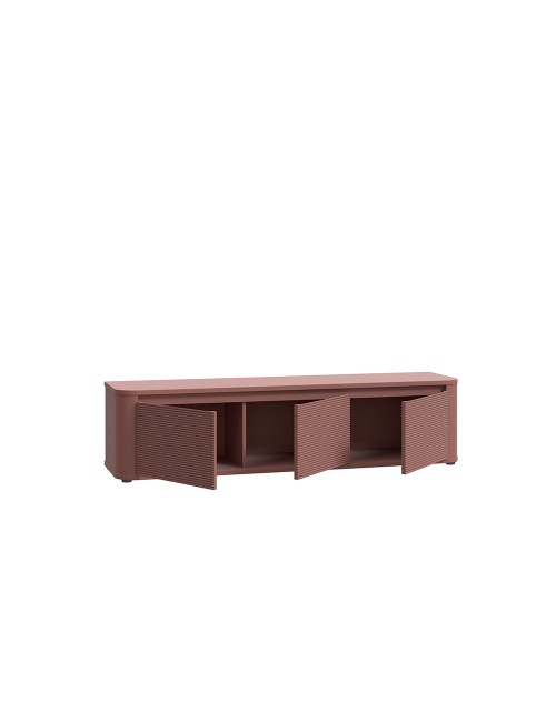 Parete Attrezzata Core Piccolo con Porta TV e Libreria – Rovere e terracotta