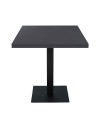 Tavolo quadrato Key 80x80 con base in metallo nera e piano antracite