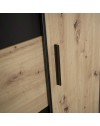 Armadio Teodoro 4 ante rovere e nero con ante scorrevoli e battenti 200x61x190H