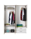 Armadio 4 ante e 2 cassetti 120x170x40 TPGR422023 colore bianco e rovere