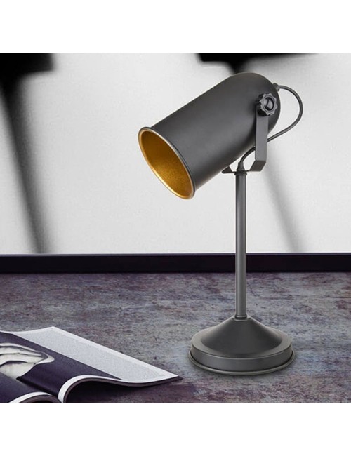 Lampada da Tavolo Orientabile Metallo Nero Tokyo MDL3636 Prezzo