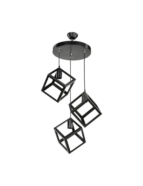 Lampada a Sospensione 3 cubi Agatha MDL3790 colore nero