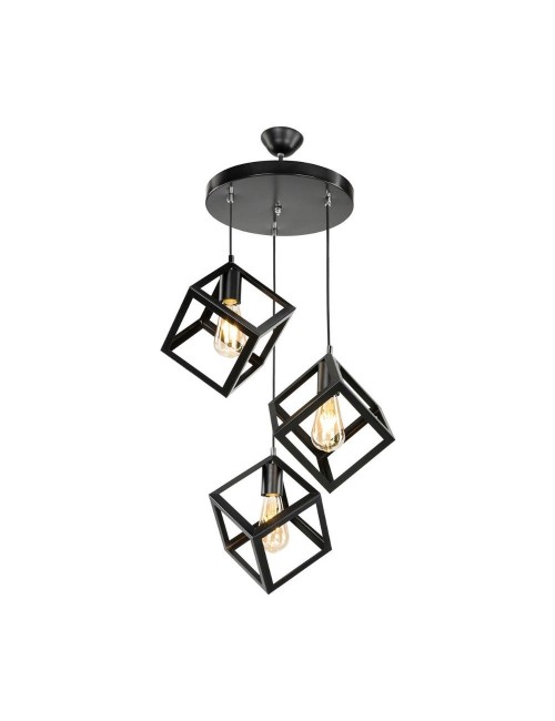 Lampada a Sospensione 3 cubi Agatha MDL3790 colore nero