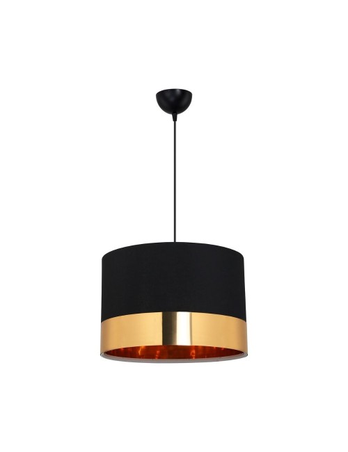 Lampada a Sospensione tessuto nero fascia oro Alfina prezzo