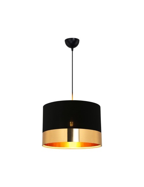 Lampada a Sospensione tessuto nero fascia oro Alfina prezzo