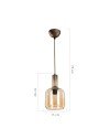Lampada a sospensione con diffusore vetro fumè Boston MDL3554